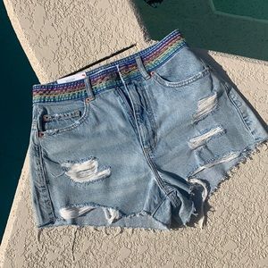 Denim pride shorts